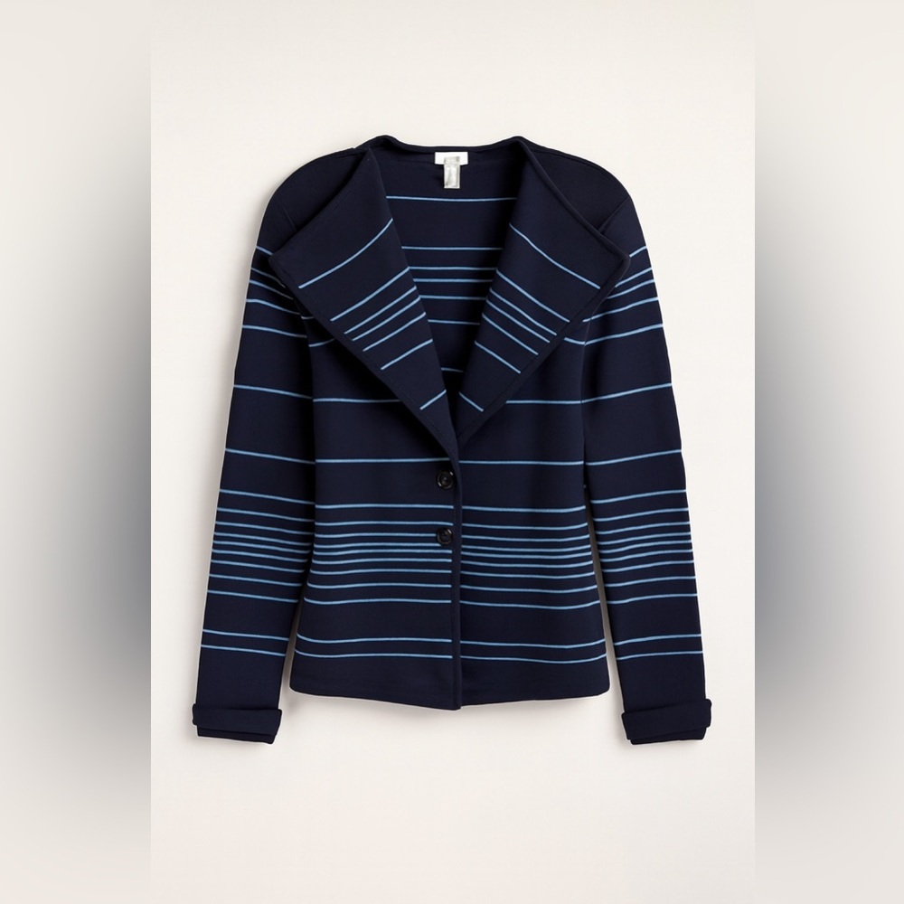 Cache Navy and White Striped Blazer - Picture 2 of 4